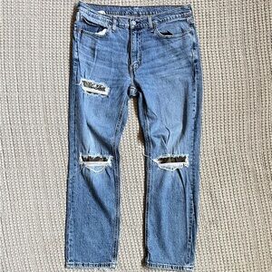 Levi's Blue Bootcut Distressed Jeans